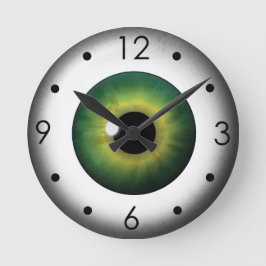 Green Eyeball Iris Eye Custom Medium  Ronde Klok