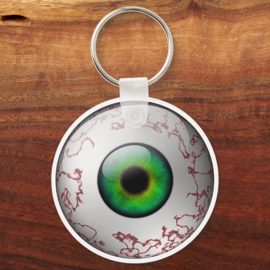 Green Eyeball Keyring Sleutelhanger (Voorkant)