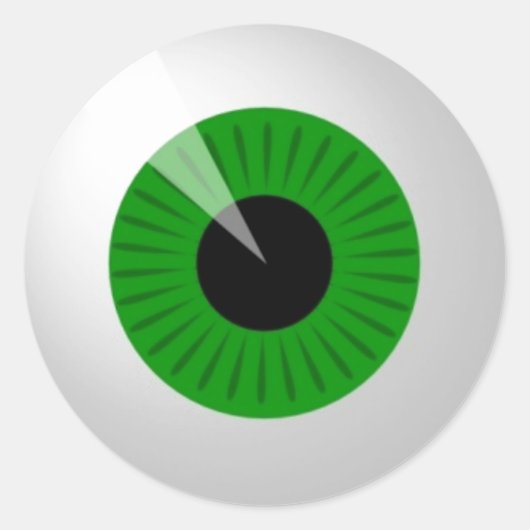 Green Eyeball Ronde Sticker (Voorkant)