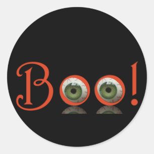 Green Eyed Boo! Halloween Ronde Sticker