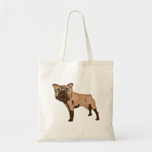 Green Eyed Bulldog Brown Dog Canvas tas (Voorkant)