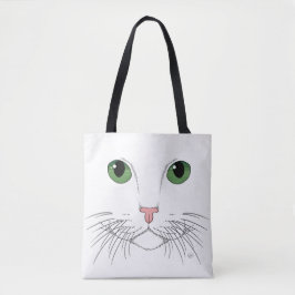 Green Eyed Cat Canvas tas