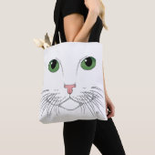 Green Eyed Cat Canvas tas (Dichtbij)