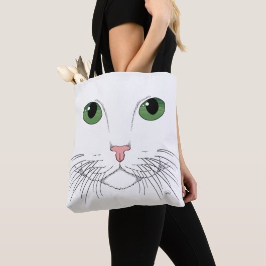 Green Eyed Cat Canvas tas (Dichtbij)