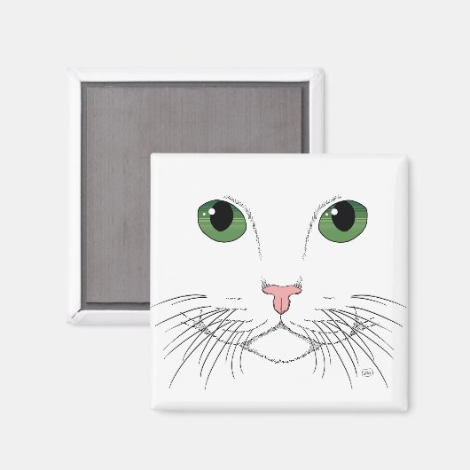Green Eyed Cat Magnet (Voorkant / Achterkant)