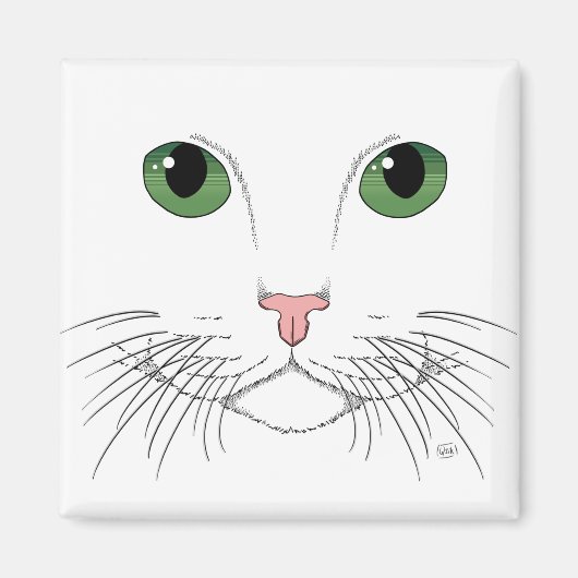Green Eyed Cat Magnet (Voorkant)