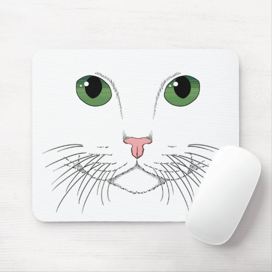 Green Eyed Cat Mousepad Muismat (Met muis)