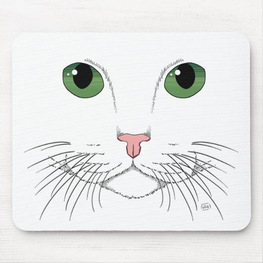 Green Eyed Cat Mousepad Muismat (Voorkant)