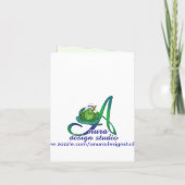Green Eyed Cat Note Card Kaart (Achterkant)