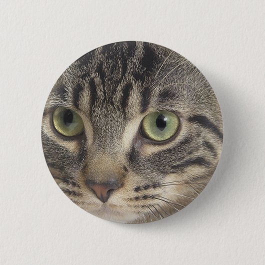 Green Eyed Cat Ronde Button 5,7 Cm (Voorkant)