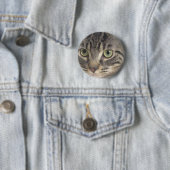 Green Eyed Cat Ronde Button 5,7 Cm (In situ)