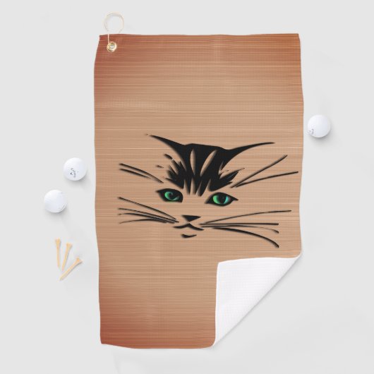 Green Eyed Cat Rustic Golfhanddoek (Insitu)