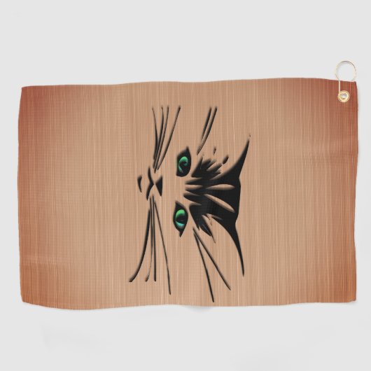Green Eyed Cat Rustic Golfhanddoek (Horizontaal)