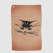 Green Eyed Cat Rustic Golfhanddoek (Voorkant)