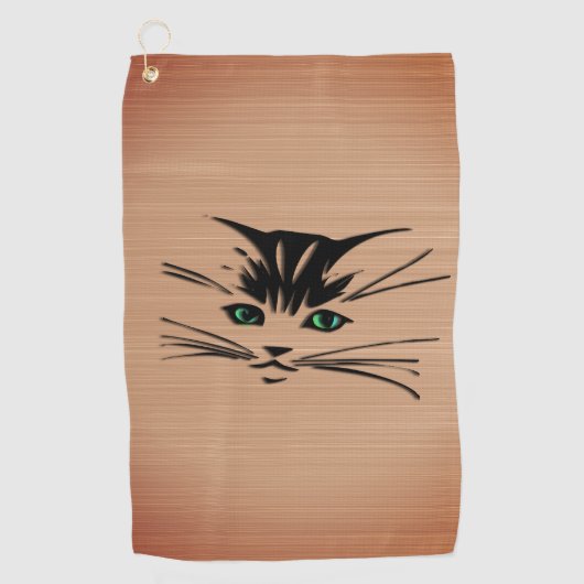 Green Eyed Cat Rustic Golfhanddoek (Voorkant)