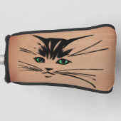 Green Eyed Cat Rustic Golfheadcover (Voorkant)