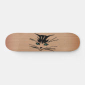 Green Eyed Cat Rustic Persoonlijk Skateboard (Horizontaal)