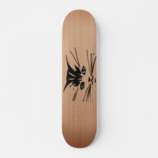 Green Eyed Cat Rustic Persoonlijk Skateboard (Voorkant)