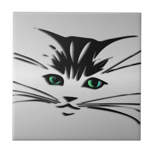 Green Eyed Cat Tegeltje (Voorkant)