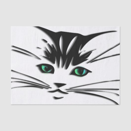 Green Eyed Cat Tissuepapier (Voorkant)