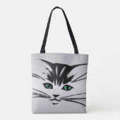 Green Eyed Cat Tote Bag (Achterkant)