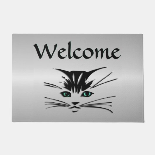 Green Eyed Cat Welcome Mat (Voorkant)