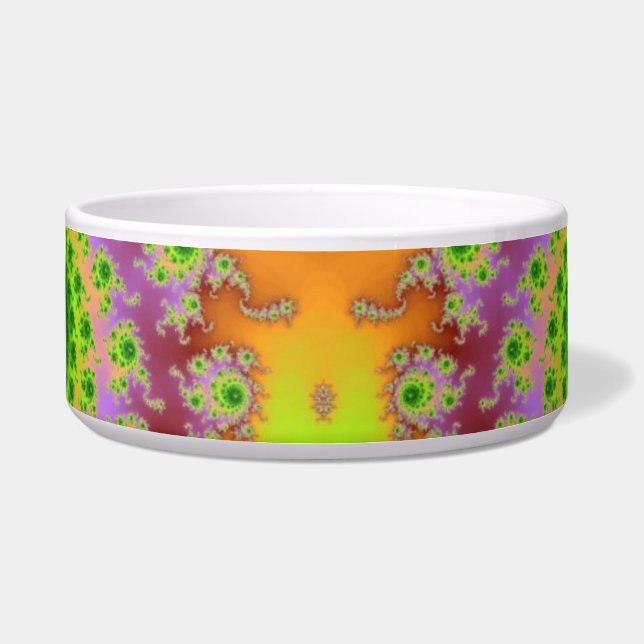 Green Eyed Fractal Pet Bowl Voerbakje (Voorkant)