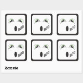 Green Eyed Ghost Happy Halloween Vierkante Sticker (Vel)