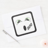 Green Eyed Ghost Happy Halloween Vierkante Sticker (Envelop)