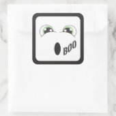Green Eyed Ghost Happy Halloween Vierkante Sticker (Tas)