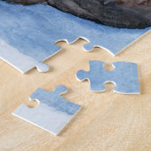 Green Eyed, Grey, White, and Brown Cat Waterverf Legpuzzel (Zijkant)