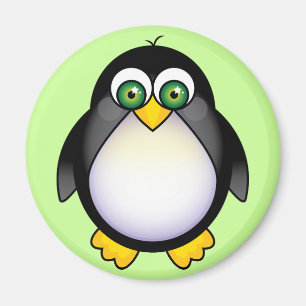 Green Eyed Penguin Cartoon Magneet