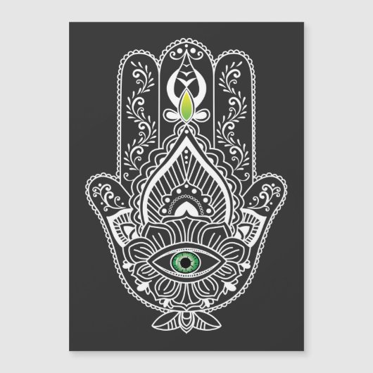 Green Eyed Protector Hamza Hand magnetische Kaart (Voorkant)