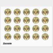 Green Eyed Tabby Cat Ronde Sticker (Vel)