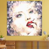 Green Eyed  Woman Abstract Origineel schilderen Canvas Afdruk (Insitu (Woonkamer))