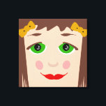 Green Eyes Brown Hair Girl Face Cute Pop Art Canvas Afdruk<br><div class="desc">Canvas wandkunst met het gezicht van een schattig bruin,  groen bevuild meisje met roze wangen. Voor meer unieke canvaswandkunst,  bezoek de rest van deze winkel!</div>