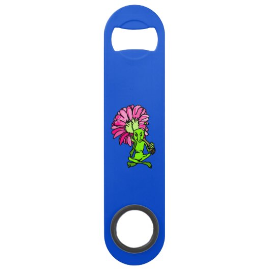 Green Faerie Holding Flower Bar Key Speed Flessenopener (Achterkant)