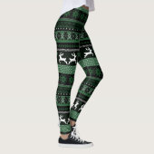 Green Fair Isle Pattern Leggings (Rechts)