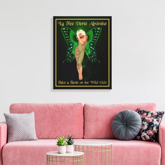 Green Fairy Absinthe Canvas Afdruk (Insitu (Woonkamer))