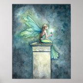Green Fairy Candle Art Poster Print (Voorkant)