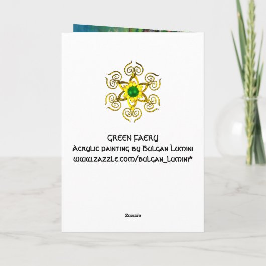 GREEN FAIRY FEESTDAGEN KAART (Achterkant)