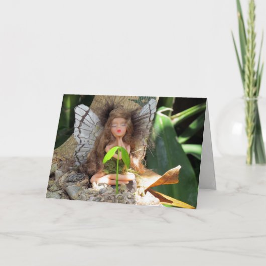Green Fairy met Seedling Birthday Kaart (Voorkant)