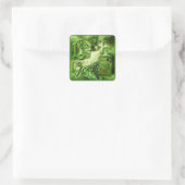Green Fairy Splashy Collage IV Vierkante Sticker (Tas)