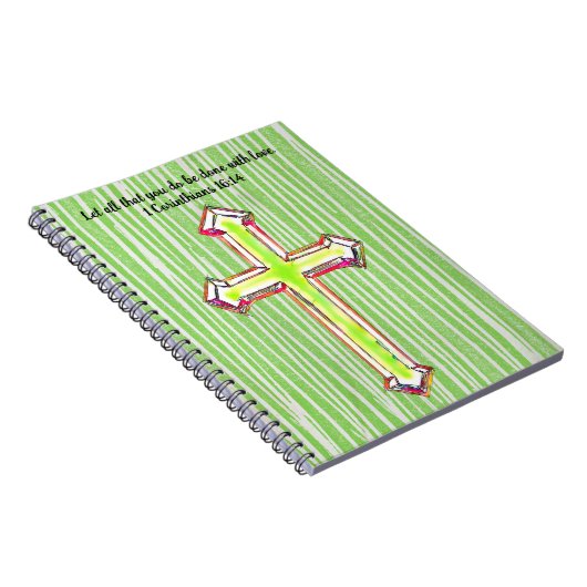 Green Faith Cross Bijbels Journal Notitieboek (Rechterzijde)