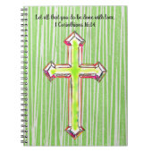 Green Faith Cross Bijbels Journal Notitieboek (Voorkant)