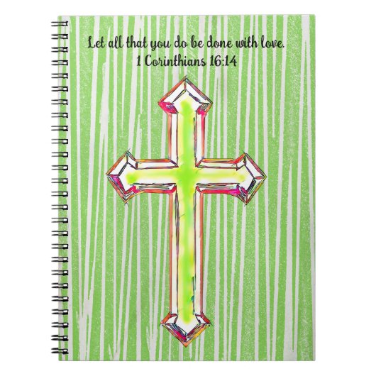 Green Faith Cross Bijbels Journal Notitieboek (Voorkant)