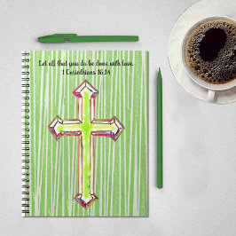 Green Faith Cross Bijbels Journal Notitieboek