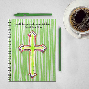 Green Faith Cross Bijbels Journal Notitieboek
