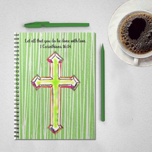 Green Faith Cross Bijbels Journal Notitieboek