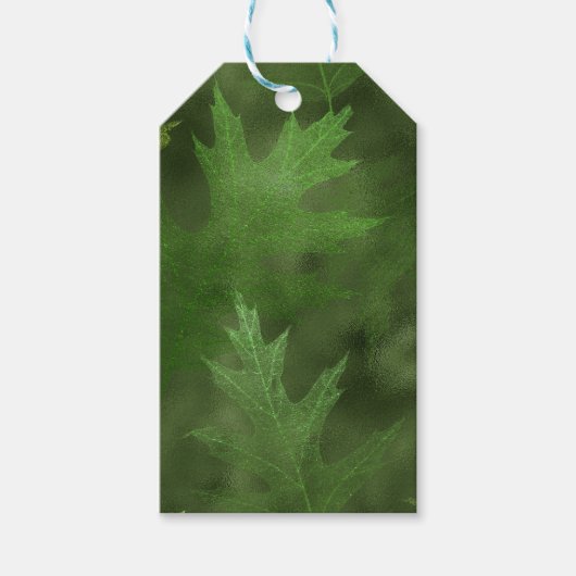 GREEN FALL AUTUMN LEAVES CADEAULABEL (Voorkant)